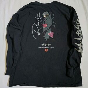 Naruto Shippuden x Primitive Mens Large Itachi Graphic Black Shirt Anime Art Y2k